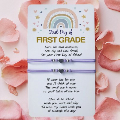 First Day of 1st Grade Back to School Bracelets Mummy and Me Gifts