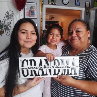 Custom Mum Wood Sign With Name Engraving For Grandma Birthday Mother's Day