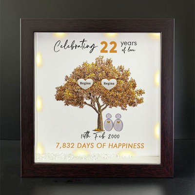 Personalized Family Tree Name Red Oak Frame Home Decor Celebrating Day Anniversary