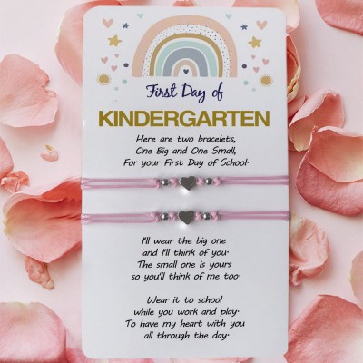 First Day of Kindergarten Back to School Bracelets Mummy Daughter Son
