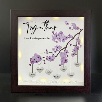 Together is Our Favorite Place to be Personalized Family Tree Name Red Oak Frame Home Decor