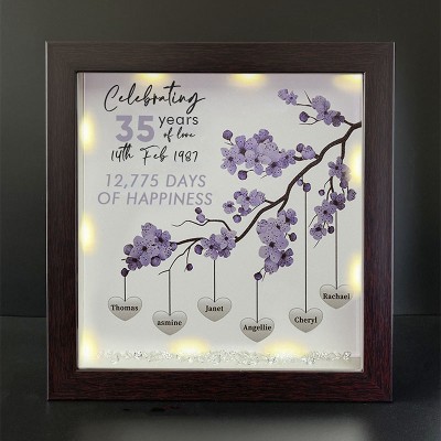 Personalised Family Tree Name Red Oak Frame Home Decor Celebrating Day Anniversary