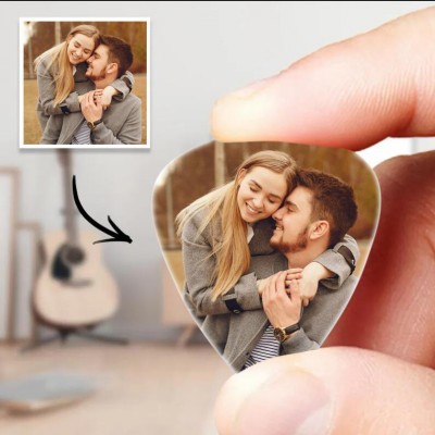 Personalised Guitar Pick with Photo for Musicians Christmas Gifts