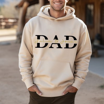 Personalised DAD Sweatshirt Hoodie with Kids Names For Father's Day Gifts