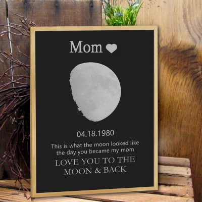Custom Moon Phase Wooden Sign Warm Wall Art Home Decor Gift For Mother's Day