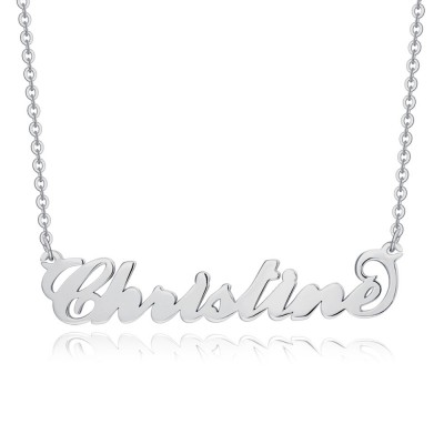 Silver Personalized Customized " Carrie" Style Name Necklace