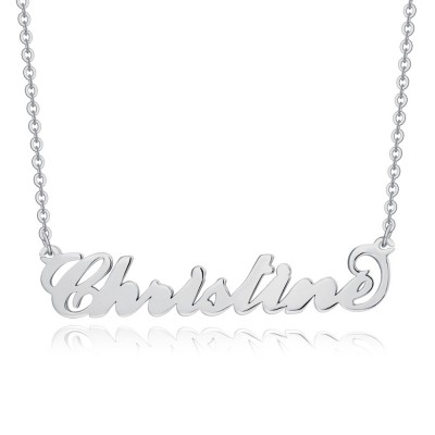 Silver Personalised Customized " Carrie" Style Name Necklace