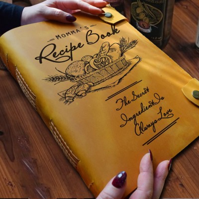 Personalised Family Heirloom Leather Recipe Cook Book For Mom Grandma Christmas Anniversary Gift Ideas