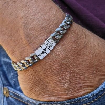 Personalised Men's Bracelet With Beads For Boyfriend Husband Valentine's Day Gifts