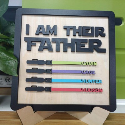 I Am Their Father Sign Personalized Kids Name Frame For Dad Father's Day