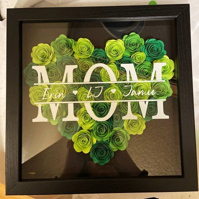 Personalised Mum Flower Shadow Box With Name For Mother's Day