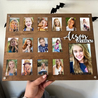 Personalized 3D Pre-K-12 School Years Photo Frame Display Back to School Gifts