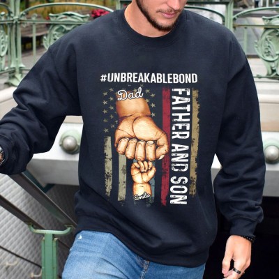 Personalised Fist Bump Sweatshirt With Kids Name For Father's Day Gift Ideas
