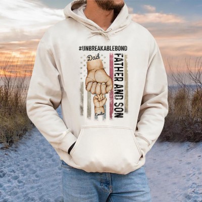 Personalised Fist Bump Hoodie With Kids Name For Father's Day Gift Ideas
