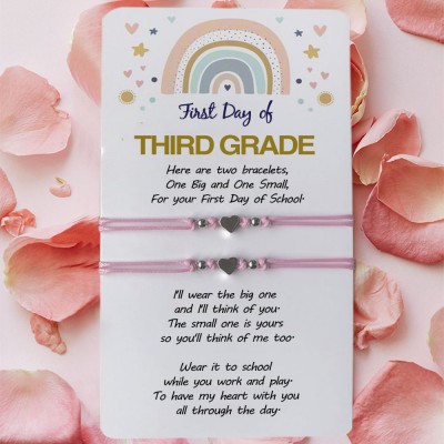 First Day of 3rd Grade Back to School Bracelets For Mummy Daughter Son