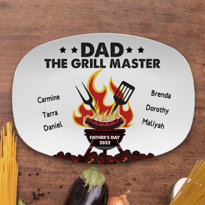 Personalised Barbecue Platter With Kids Name For Father's Day Dad The Grill Master