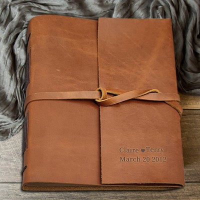 Personalised Leather Photo Scrapbook Album For Valentine's Day Anniversary Wedding Gift Ideas