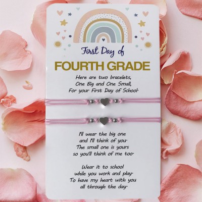 First Day of 4th Grade Back to School Bracelets For Mummy Daughter Son