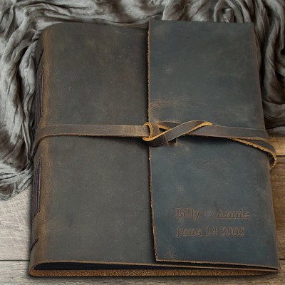 Personalised Leather Photo Scrapbook Album For Valentine's Day Anniversary Wedding Gift Ideas