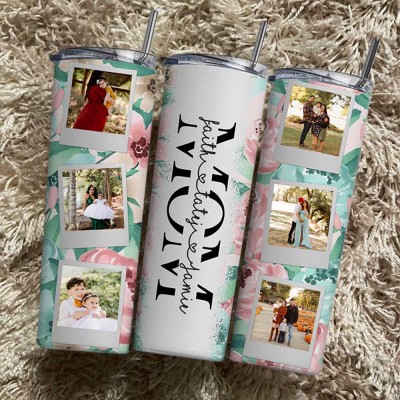Personalised Mum Tumbler With Kids Name For Mother's Day