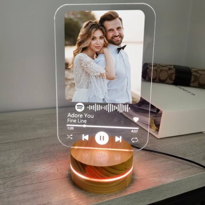 Personalised Photo Music Song Plaque Night Light Home Decor Valentine's Day Anniversary Couple Wedding Gift Ideas