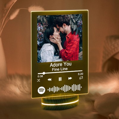 Personalised Photo Music Song Plaque Night Light Home Decor Valentine's Day Anniversary Couple Wedding Gift Ideas