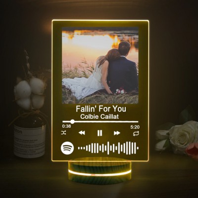 Personalised Photo Music Song Plaque Night Light Home Decor Valentine's Day Anniversary Couple Wedding Gift Ideas