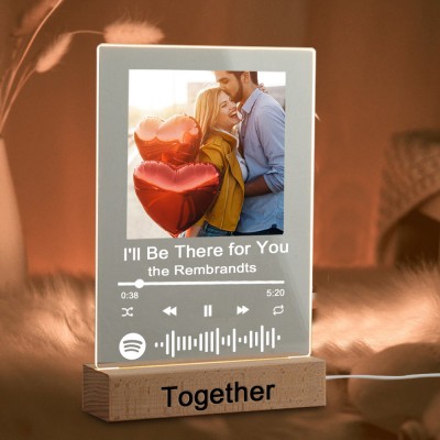 Personalised Photo Music Song Plaque Night Light Home Decor Valentine's Day Anniversary Couple Wedding Gift Ideas