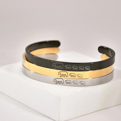Personalised Mama Bear Bracelet Cuff For Mum Grandma
