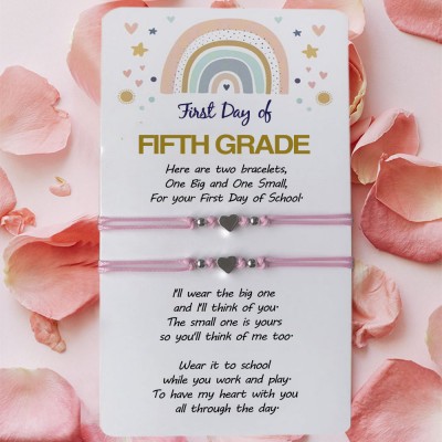First Day of 5th Grade Back to School Bracelets For Mummy Daughter Son