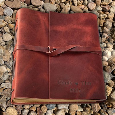 Personalised Leather Photo Scrapbook Album For Valentine's Day Anniversary Wedding Gift Ideas
