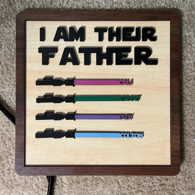 I Am Their Father Sign Personalised Kids Name Frame For Dad Father's Day