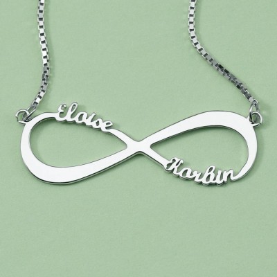 Personalised Infinity Name Necklace with 1-8 Names