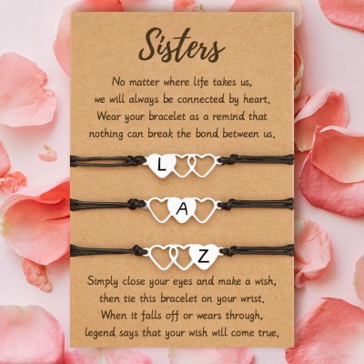 Personalised Best Friend Sister Friendship Bracelets For 3
