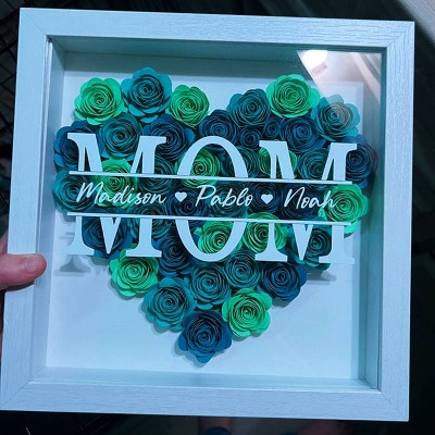 Personalized Mom Flower Shadow Box With Name For Mother's Day