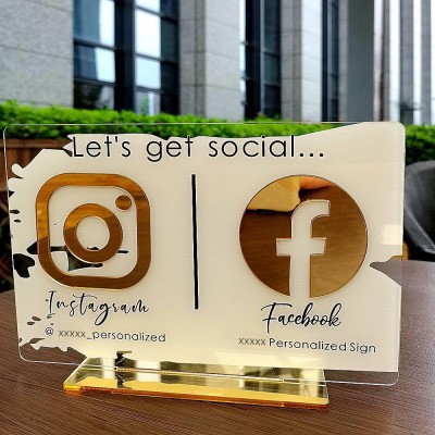 Personalised Beauty Sign Instagram Facebook Business Social Media Sign