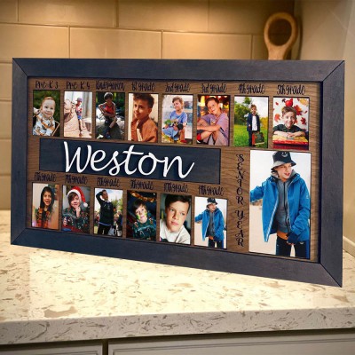 Personalized 3D Pre-K-12 School Years Photo Frame Display Back to School Gifts For Boys