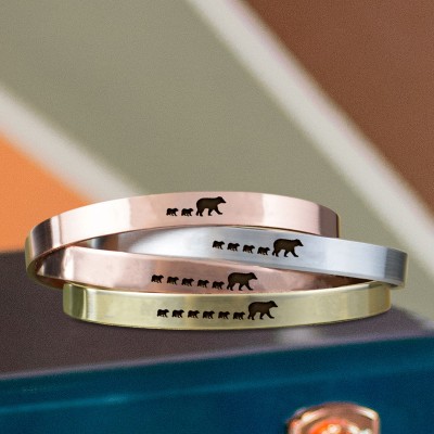 Personalised Mama Bear Bracelet Cuff For Mum Grandma