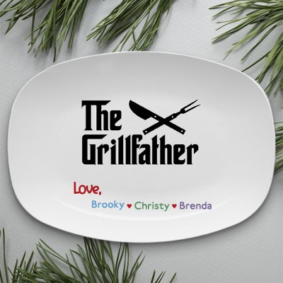 Personalised Barbecue Platter With Kids Name For Father's Day The Grillfather