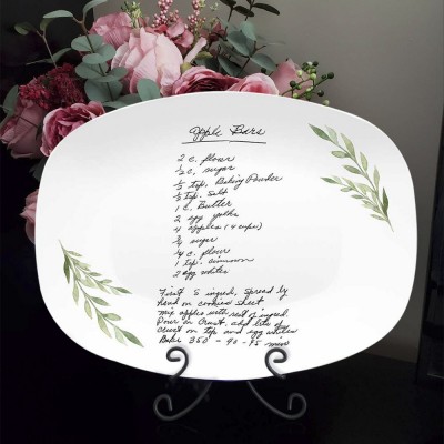 Personalized Handwritten Family Recipe Platter For Mom Grandma