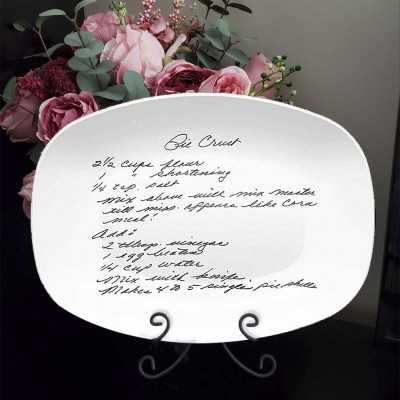 Personalised Handwritten Family Recipe Platter For Mum Grandma