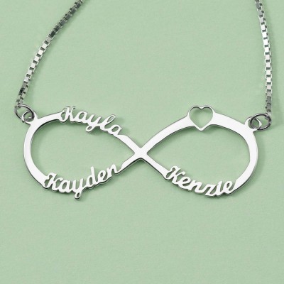 Personalised Infinity Name Necklace with 1-8 Names