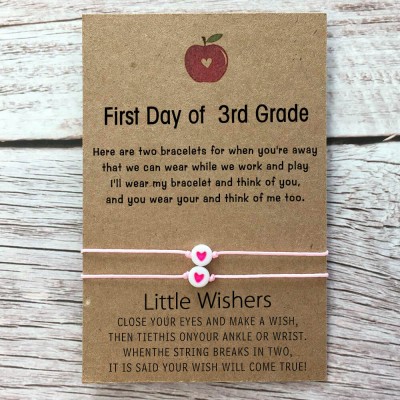First Day of 3rd Grade Back to School Mummy and Me Bracelets