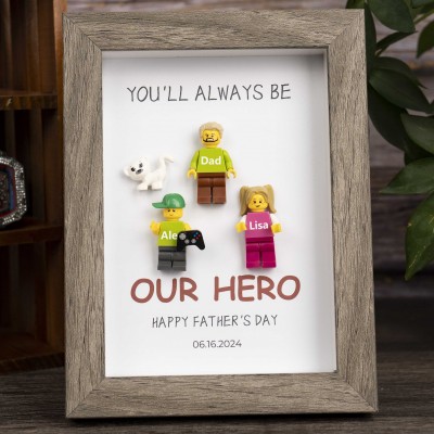 Personalised Tiny Name Figure With Frame For Father's Day Gift Ideas