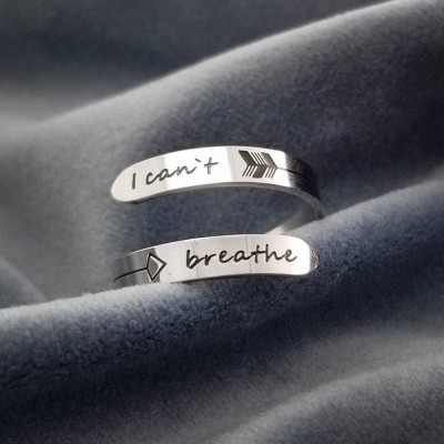 S925 Sterling Silver Adjustable Engraving Ring Encouragement Gift