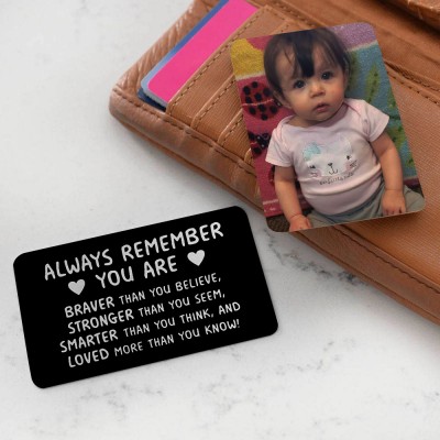 Personalised Metal Wallet Photo Card Love Note Anniversary Gift For Loved