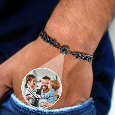 Personalised Photo Projection Bracelet Gift Ideas For Dad Father's Day