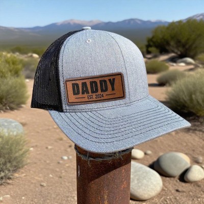 Personalised DADDY Patch Hat with Est Date For Father's Day Gift