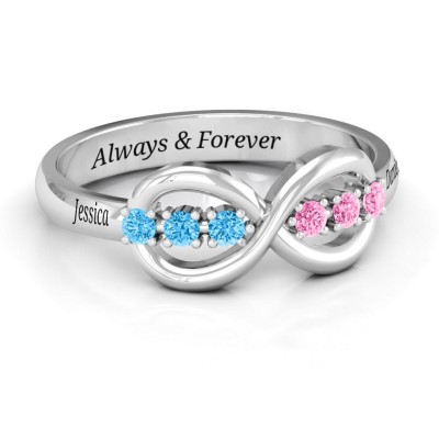 s925 Sterling Silver Eternity Personalised Birthstone Ring