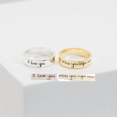 Memorial Handwriting Ring | Eternity Ring  | Unisex Ring | Personalised Handwriting Gift